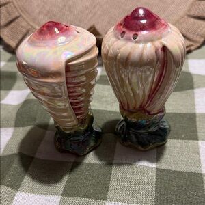 Elegant sea shell Ceramic Salt and Pepper Shakers